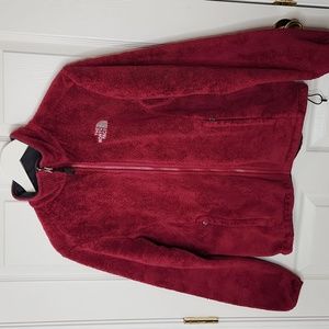 The North Face fleece zip up jacket cranberry pink soft Osito size medium